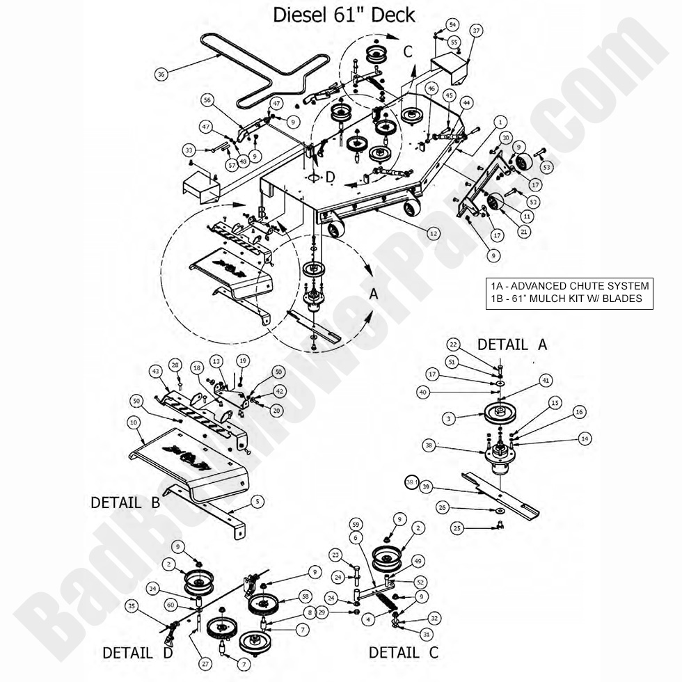 1566 - Bad Boy Mower Parts Lookup > 2017 > Diesel - 1500cc > 61\" Deck Assembly